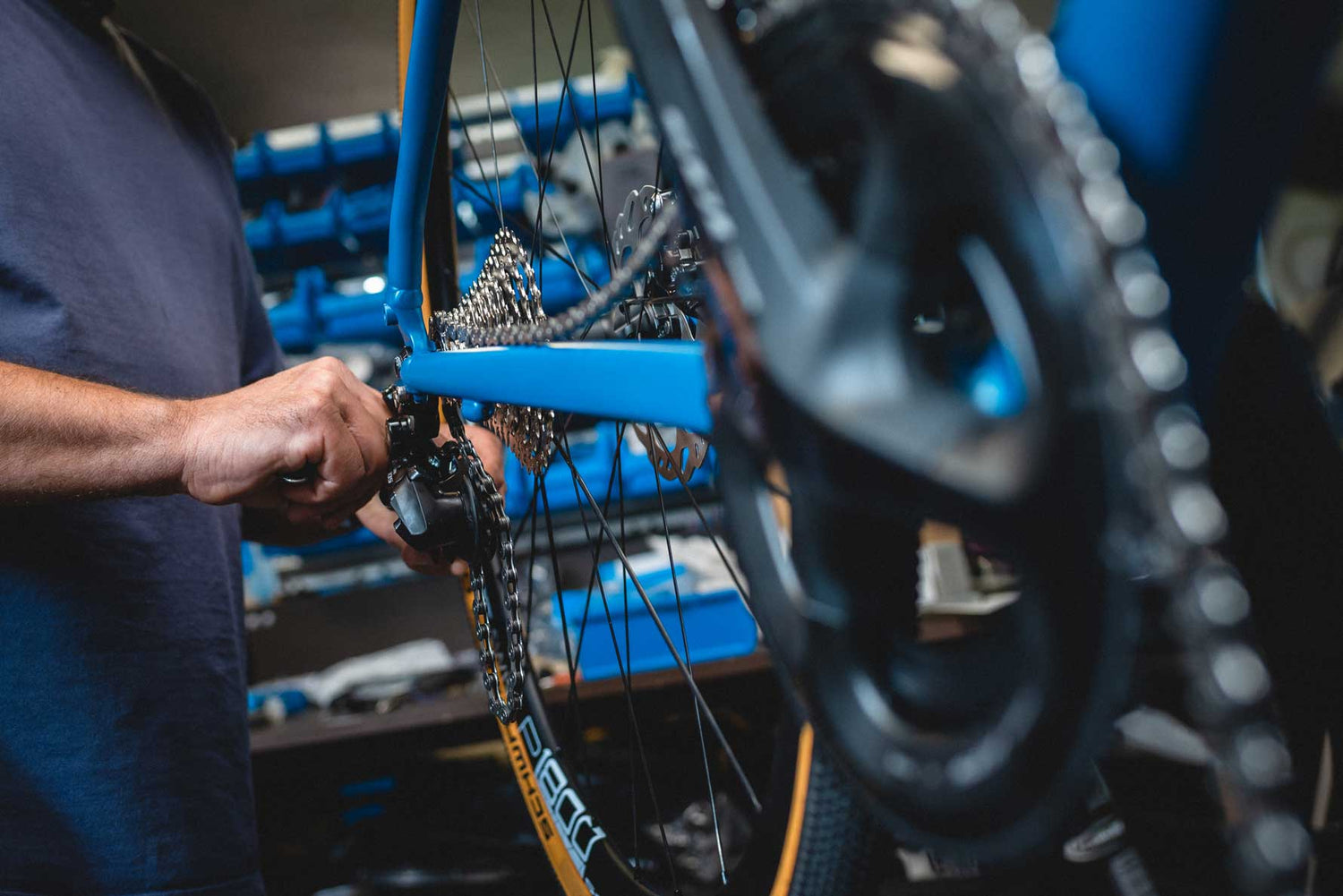 Fahrradreparatur und Service an der Fahrradkette.